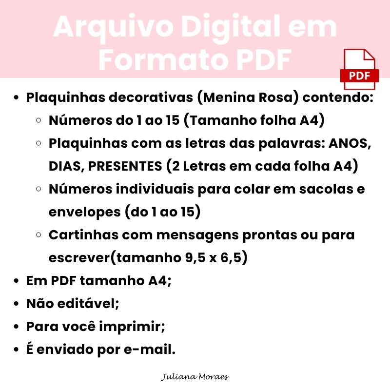 Arquivo Kit Memórias de Aniversário - Menina 1 a 15 anos - Imagem 5