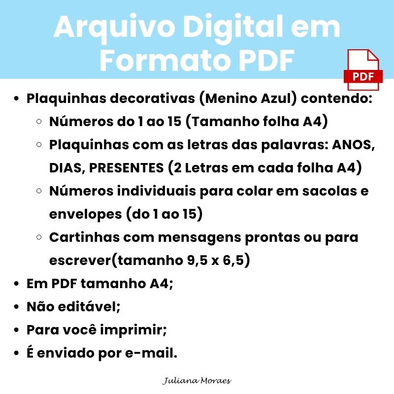 Arquivo Kit Memórias de Aniversário - Menino 1 a 15 anos - Imagem 5