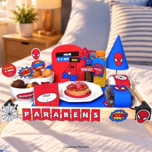 kit festa na bandeja homem aranha, kit aniversario homem aranha, mesa posta homem aranha, festa homem aranha em casa, papelaria criativa, kit digital pdf homem aranha, como montar festa na bandeja, festa em casa simples, decoracao homem aranha 3d, kit festa para imprimir, juliana moraes